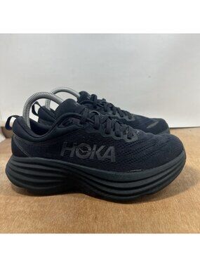 Hoka One One Bondi 8 Running Shoes Womens Size 7 Black Athletic